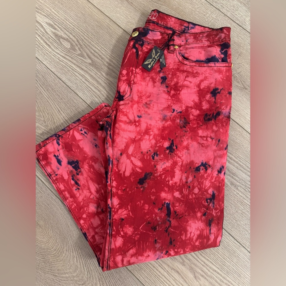 Robin's Jean Vibrant Red and Black Straight Jeans